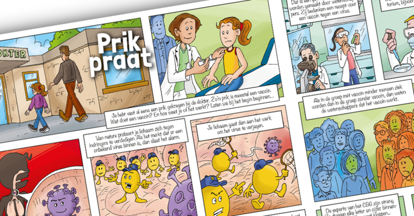 Uitsnede uit de strip Prikpraat
